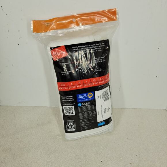 Vintage Hanes Briefs Medium Mens White 6 Pack Tagless Underwear - Picture 3 of 4